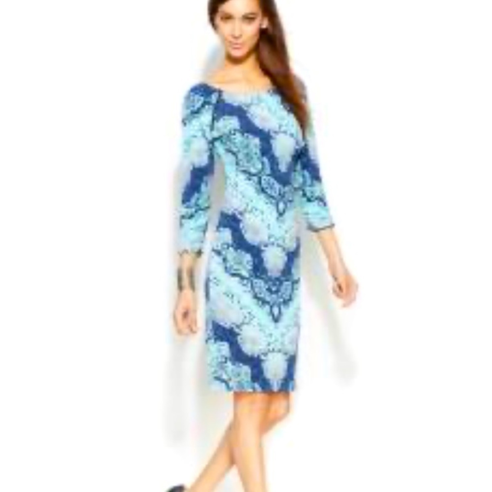INC International Concepts | Blue And Turquoise Snakeskin Print Dress